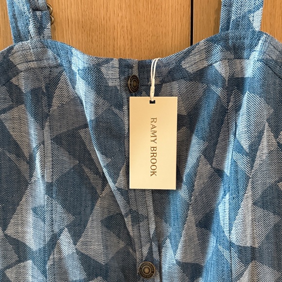 RAMY BROOK Marine Printed Denim Sleeveless Midi Dress Color Geo Denim Size 2 NWT - Picture 6 of 14